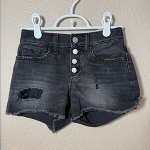 Girls Old Navy Black Denim Distressed Shorts